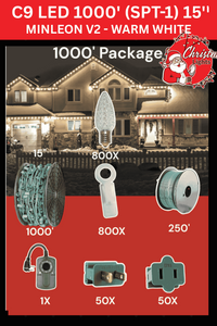 Professional Christmas Lights C9 LED 1000' SPT-1 15