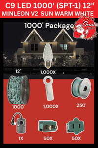 Professional Christmas Lights C9 LED 1000' SPT-1 12