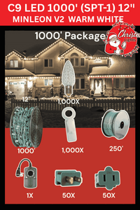 Professional Christmas Lights C9 LED 1000' SPT-1 12