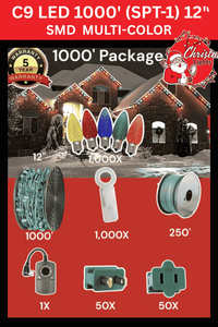 Professional Christmas Lights C9 LED 1000' SPT-1 12