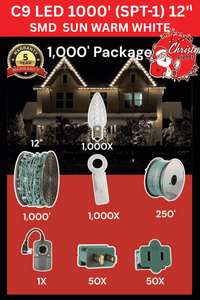 Professional Christmas Lights C9 LED 1000' SPT-1 12