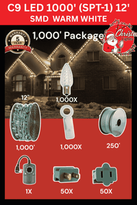 C9 LED 1000' Christmas Light Pro Packages