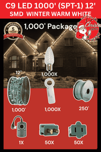 C9 LED 1000' Christmas Light Pro Packages