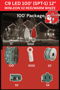 Professional Christmas lights C9 LED 100' SPT1 12