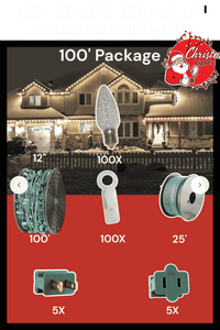 Professional Christmas lights C9 LED 100' SPT1 12