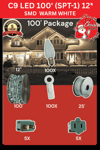 Professional Christmas lights C9 LED 100' SPT-1 12