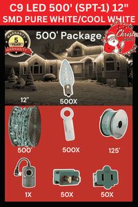 C9 LED 500' Christmas Light Pro Packages
