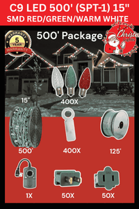 C9 LED 500' Christmas Light Pro Packages