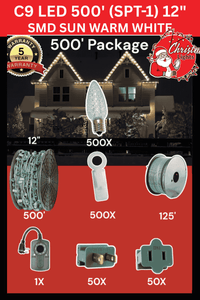 C9 LED 500' Christmas Light Pro Packages