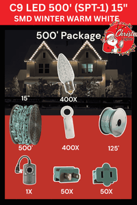 C9 LED 500' Christmas Light Pro Packages