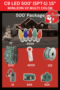 C9 LED 500' Christmas Light Pro Packages