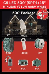 C9 LED 500' Christmas Light Pro Packages