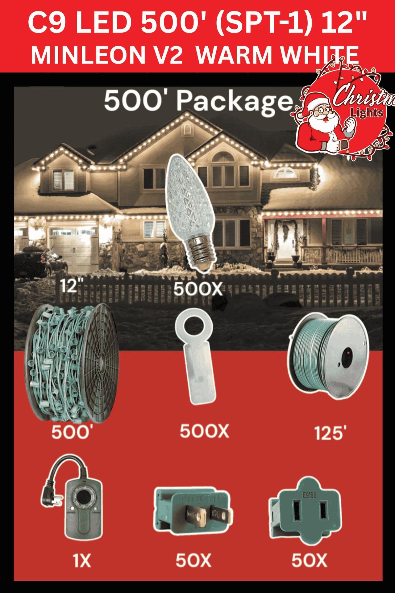C9 LED 500' Christmas Light Pro Packages