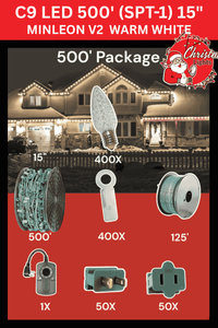 C9 LED 500' Christmas Light Pro Packages