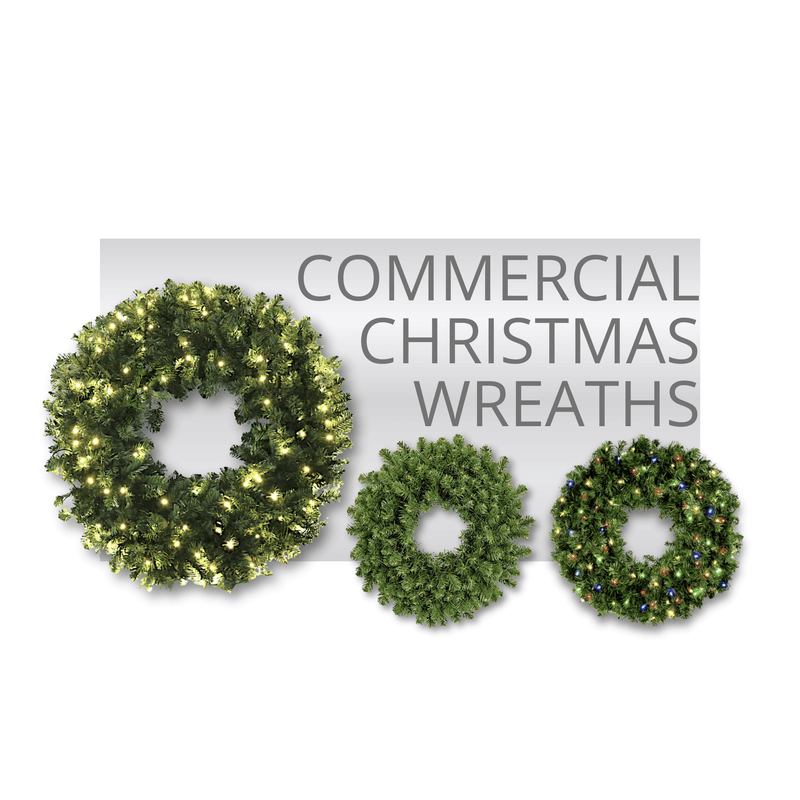 Commercial Christmas Wreaths LED Lights White Multi Color