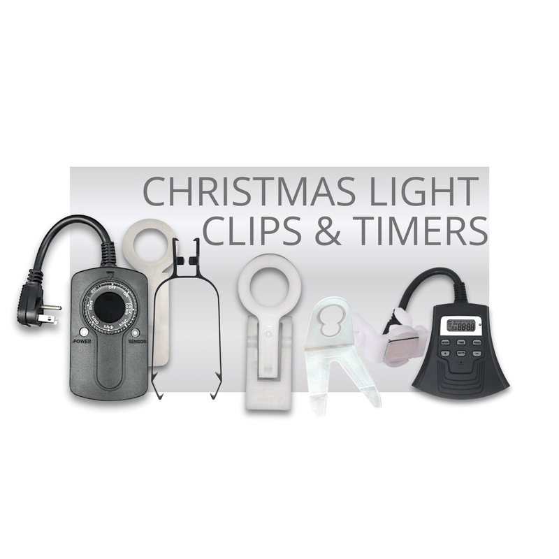 Professional grade clips for secure light installation. Shingle, gutter, ridge, and universal options.