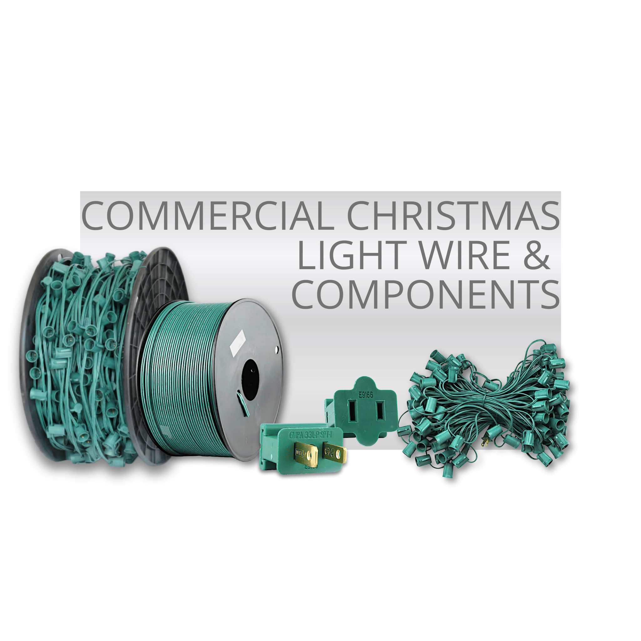 Bulk wire, stringers, and electrical components for custom Christmas light builds