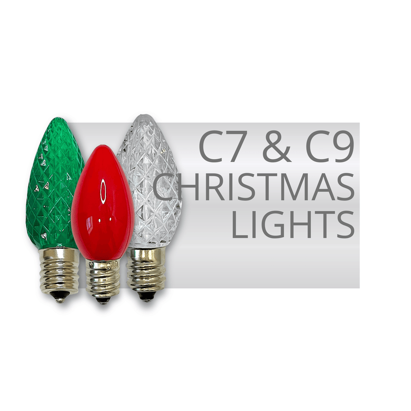 Commercial grade LED Christmas lights C9 and C7 bulbs for professional Christmas Light Installation.