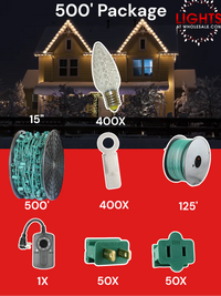 C9 LED 500' Christmas Light Pro Packages
