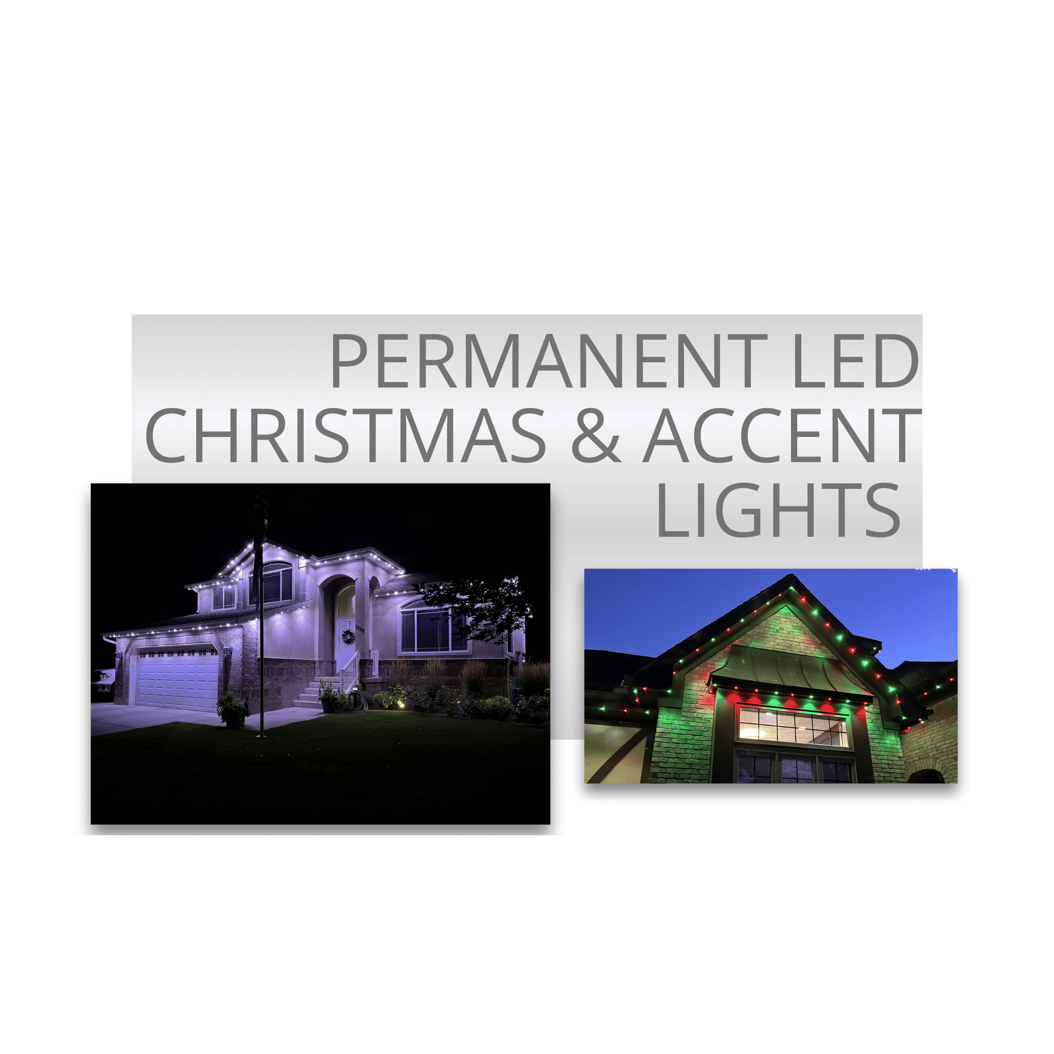 Professional permanent lighting solutions for year-round installations. Track-mounted systems, 24V, and 36V low-voltage options.
